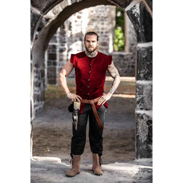 Heinrich Mens Lined Medieval Vest - Red