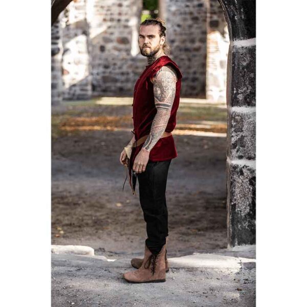 Heinrich Mens Lined Medieval Vest - Red