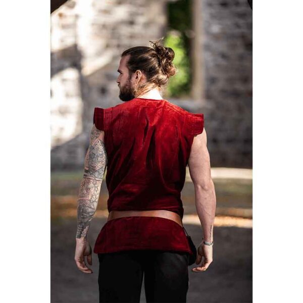 Heinrich Mens Lined Medieval Vest - Red