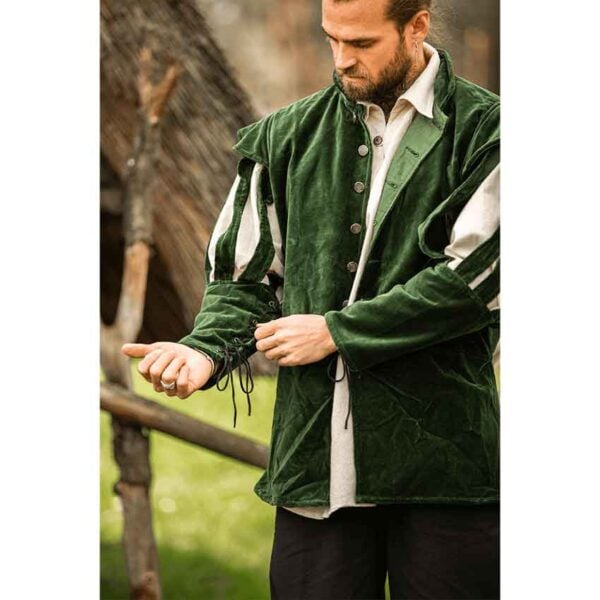 Brandolf Landsknecht Slit Sleeve Doublet - Green