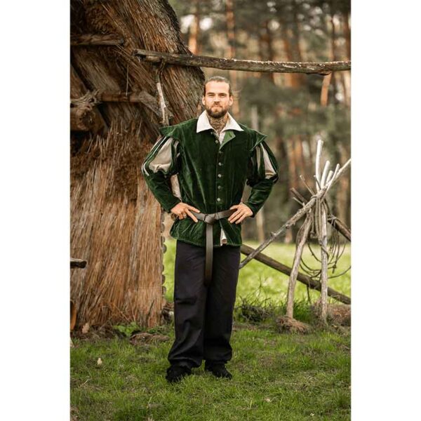 Brandolf Landsknecht Slit Sleeve Doublet - Green
