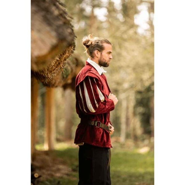 Brandolf Landsknecht Slit Sleeve Doublet - Red