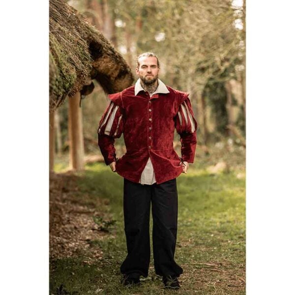 Brandolf Landsknecht Slit Sleeve Doublet - Red