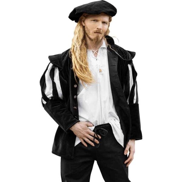 Brandolf Landsknecht Slit Sleeve Doublet - Black