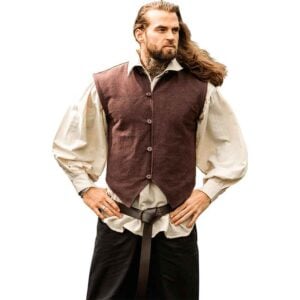 Irvin Hand Woven Cotton Medieval Vest - Brown