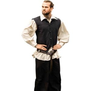 Irvin Hand Woven Cotton Medieval Vest - Black