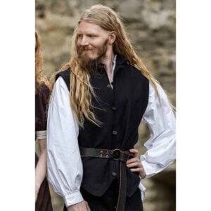 Irvin Hand Woven Cotton Medieval Vest - Black