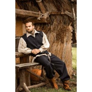 Irvin Hand Woven Cotton Medieval Vest - Black