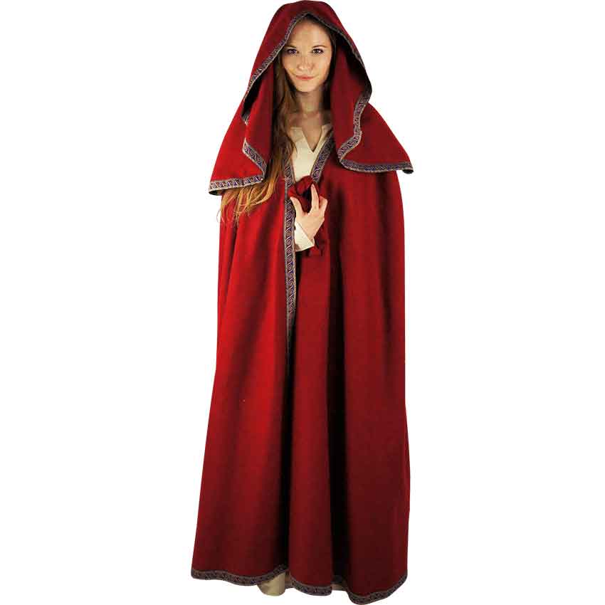 Theresa Oversized Hooded Cloak - Red