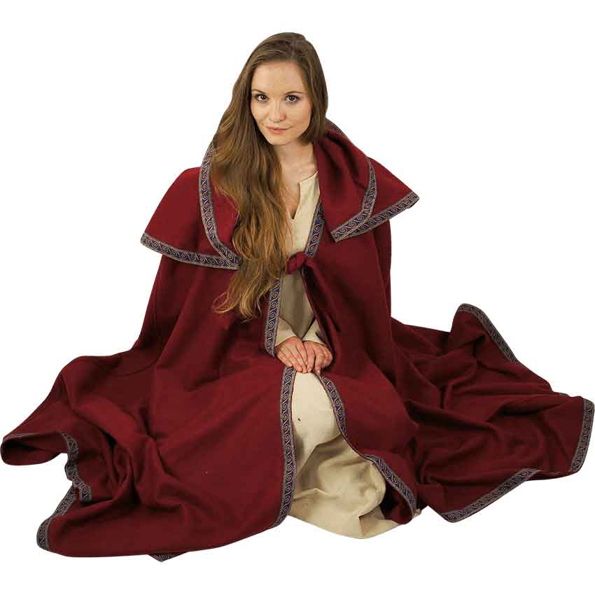 Theresa Oversized Hooded Cloak - Red