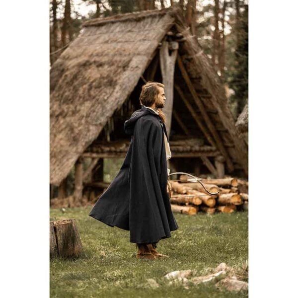 Frantz Cotton Adventurer's Cloak - Black