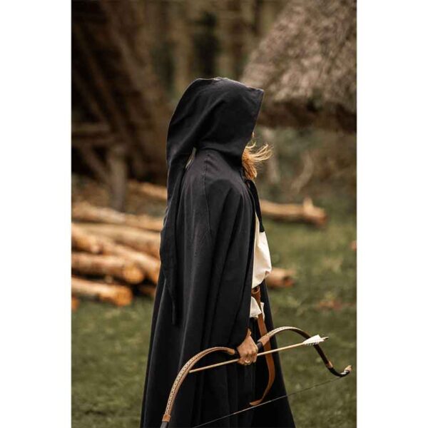 Frantz Cotton Adventurer's Cloak - Black