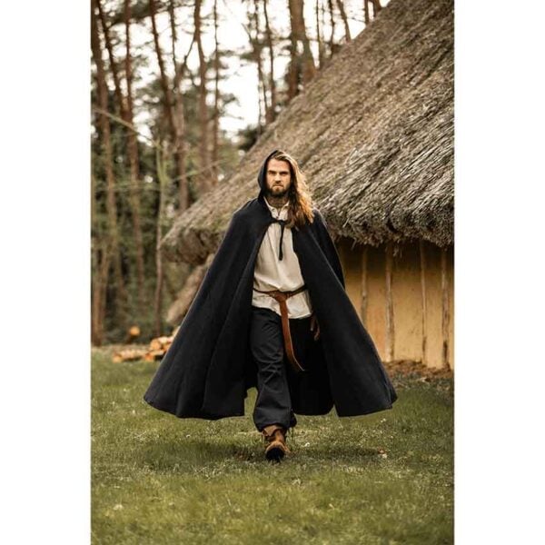 Frantz Cotton Adventurer's Cloak - Black