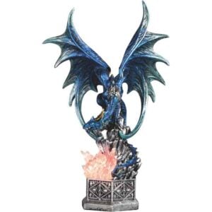 Blue Dragon on Crystals LED Statue