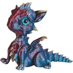 Articulated 3D Sitting Stormfire Dragon