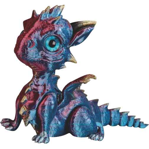 Articulated 3D Sitting Stormfire Dragon