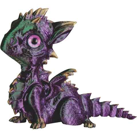 Articulated 3D Sitting Purple Dragon