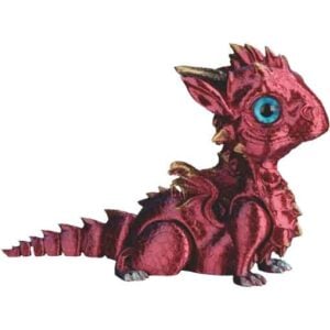 Articulated 3D Sitting Red Dragon