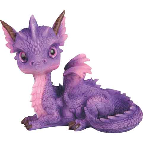 Cute Purple Dragon Hatchling Statue
