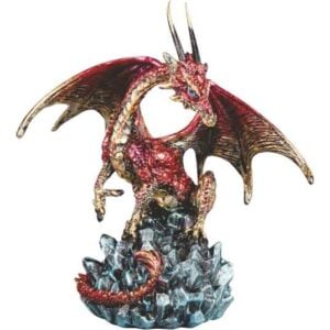 Red Dragon Prowling on Icicle Statue