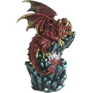 Red Dragon Resting on Icicle Statue