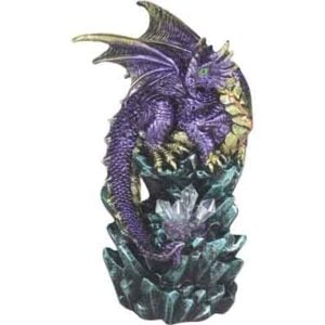 Purple Dragon Resting on Icicle Statue