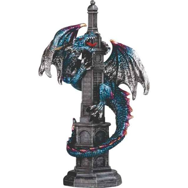 Purple Dragon on Stone Tower Statue