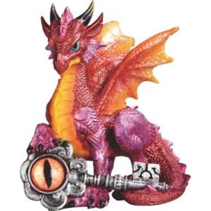 Pink Guardian of the Key Dragon Statue