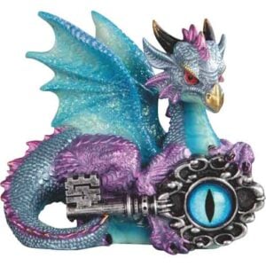 Blue Guardian of the Key Dragon Statue