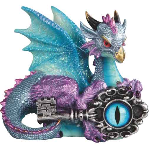 Blue Guardian of the Key Dragon Statue