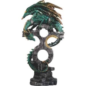 Green Dragon on Ancient Ruins Statue