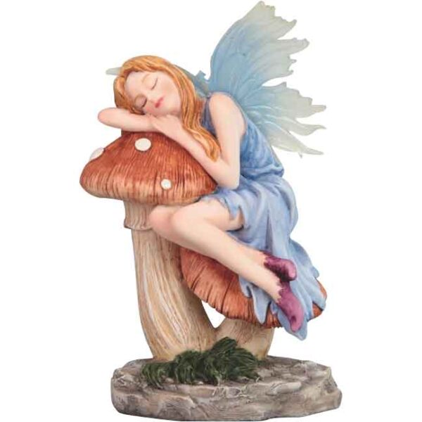 Fairy Sleeping on Orange Mushroom Statue