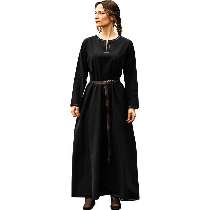 black viking dress Frøya Viking Linen Dress