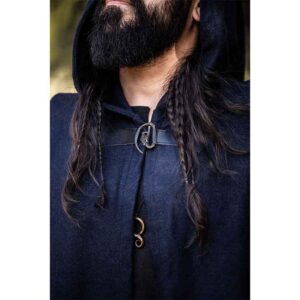 Ilmar Medieval Cloak with Dragon Clasp - Blue