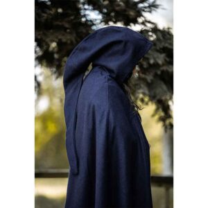 Ilmar Medieval Cloak with Dragon Clasp - Blue