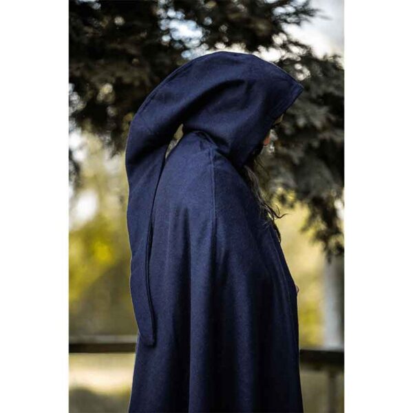 Ilmar Medieval Cloak with Dragon Clasp - Blue
