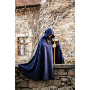 Ilmar Medieval Cloak with Dragon Clasp - Blue