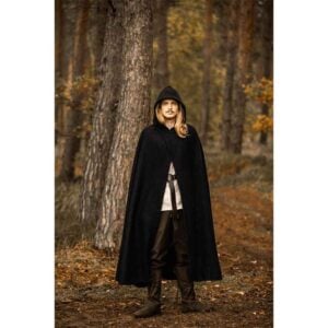 Thorian Medieval Wool Cloak - Black