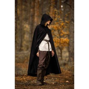 Thorian Medieval Wool Cloak - Black