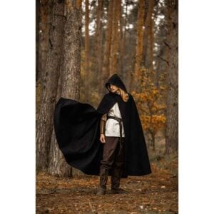Thorian Medieval Wool Cloak - Black