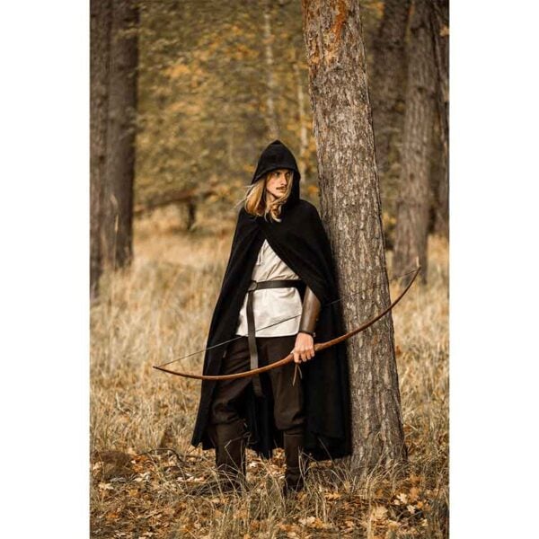 Thorian Medieval Wool Cloak - Black