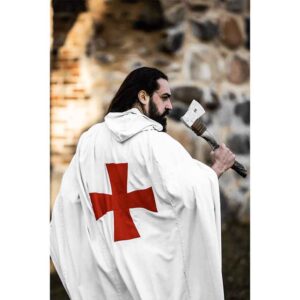 Arnulf Knights Templar Cloak - White with Red