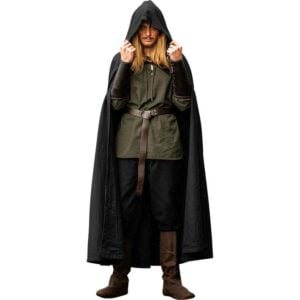 Johannes Medieval Cloak - Black