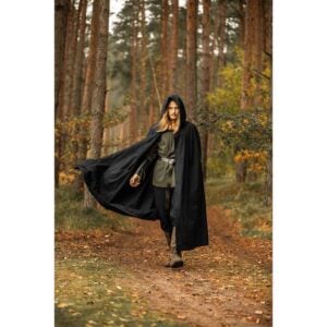 Johannes Medieval Cloak - Black