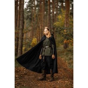 Johannes Medieval Cloak - Black