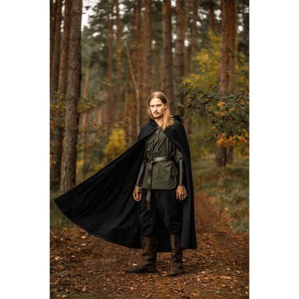 Johannes Medieval Cloak - Black