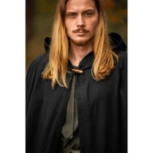 Johannes Medieval Cloak - Black