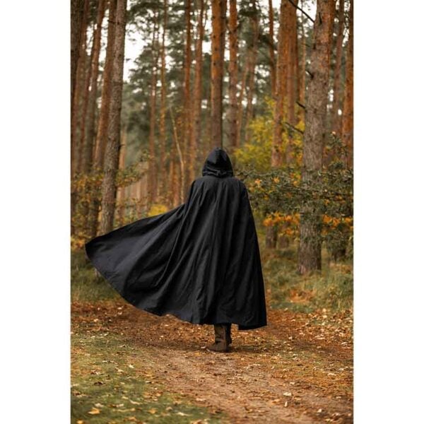 Johannes Medieval Cloak - Black