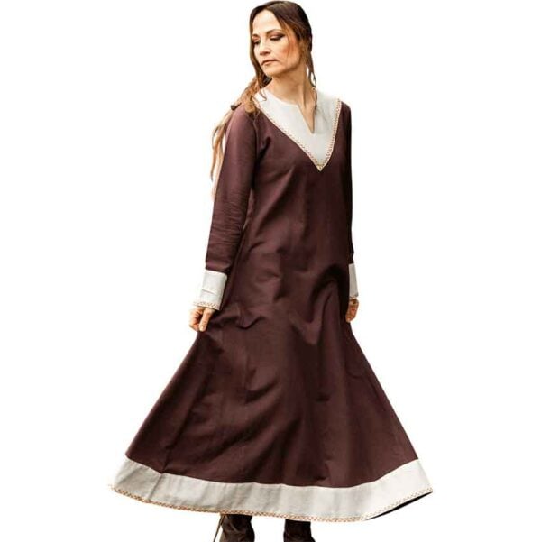 Jorunn Viking Dress - Brown and Natural