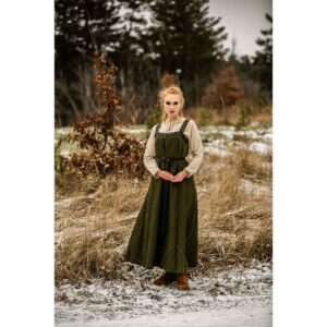 Alena Viking Linen Overdress - Green
